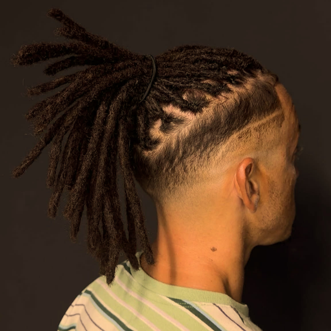Clean fade haircut with lineup