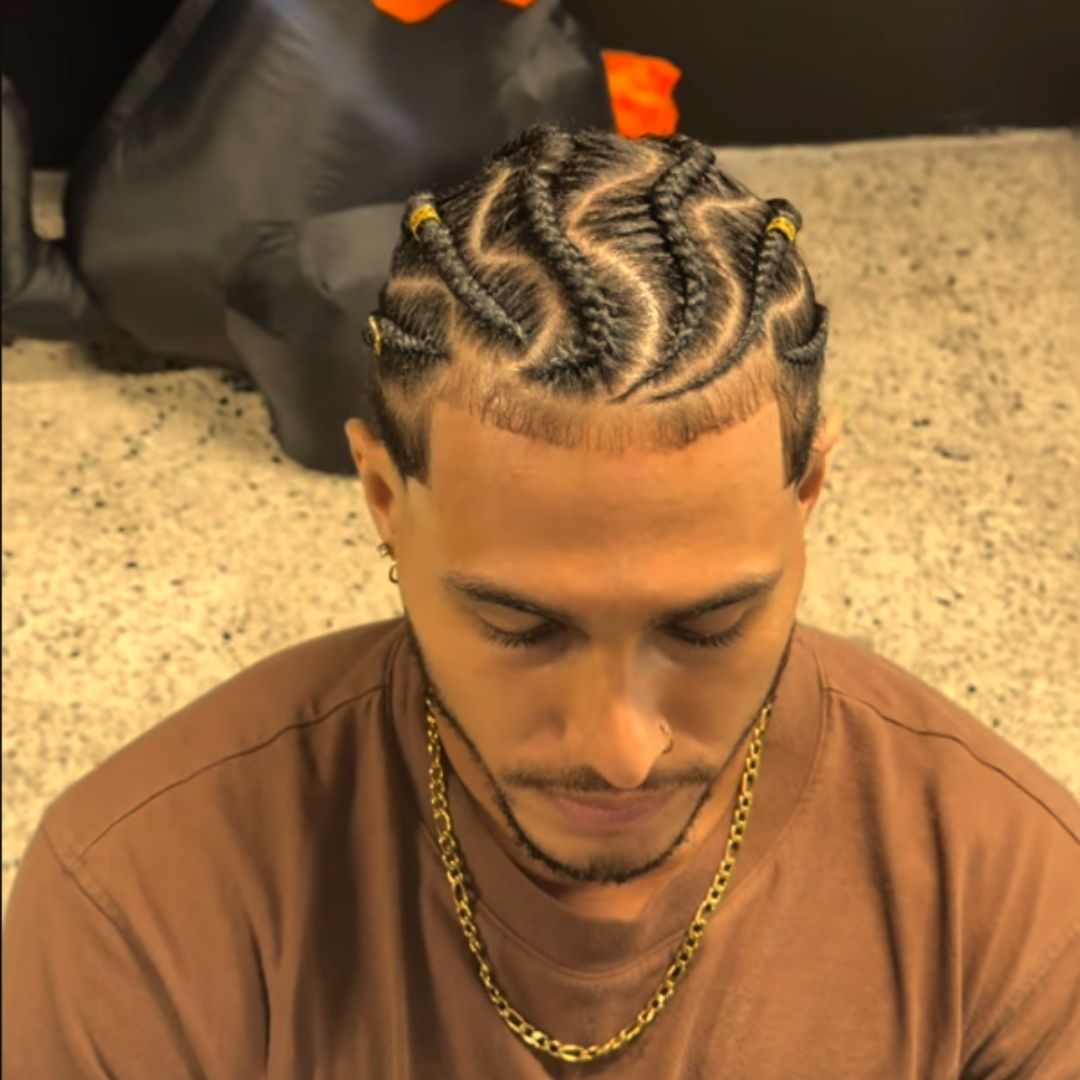 Traditional cornrows braiding style